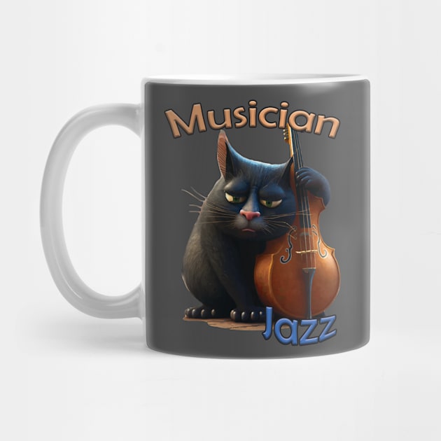 Jazz Musician Cat by MusicianCatsClub